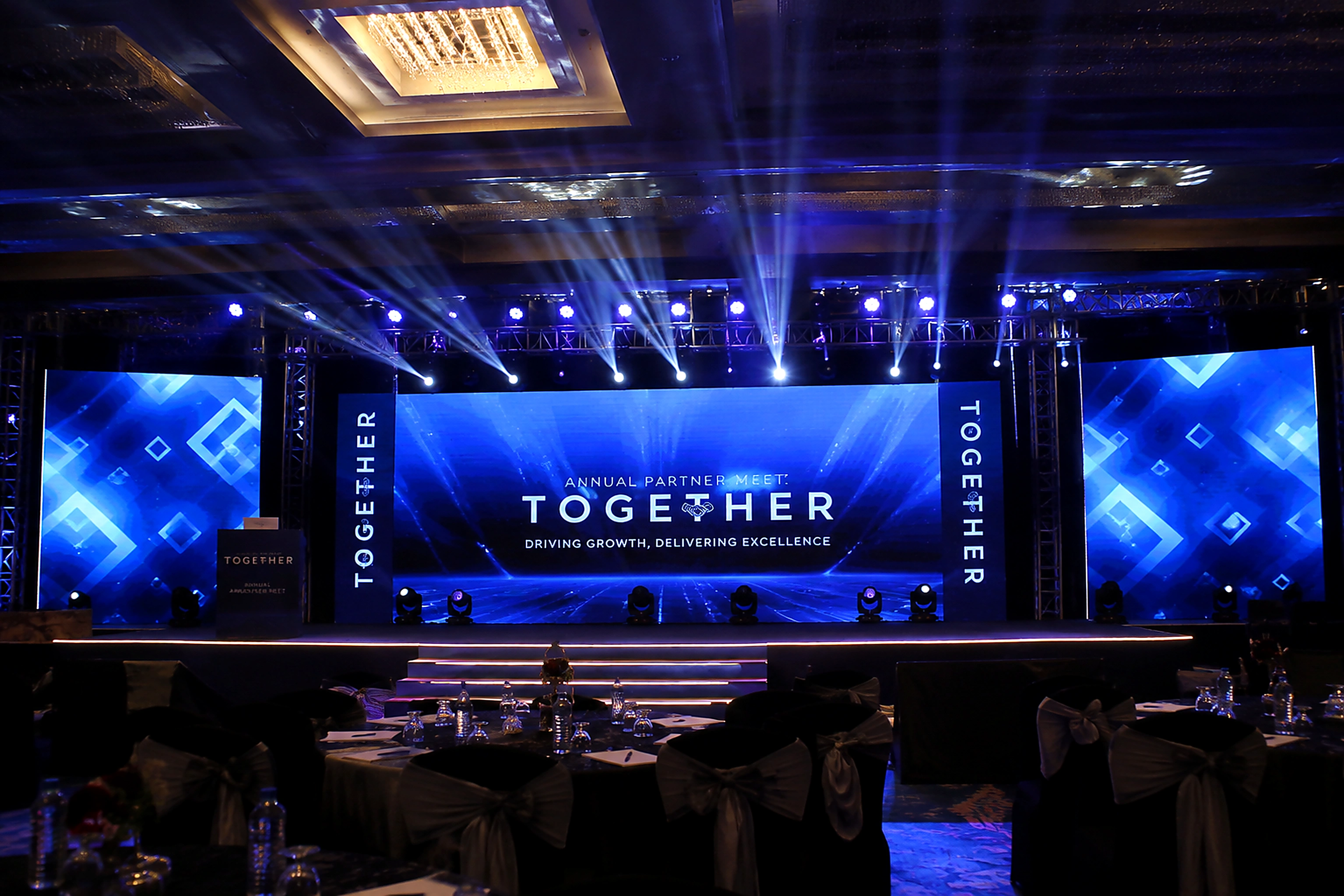Professional stage production with LED walls, lighting design and sound systems by Auron Event Productions
